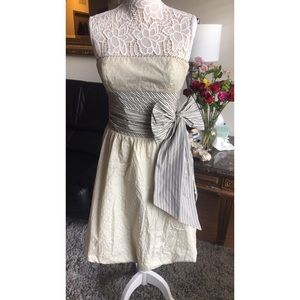 BCBG MAXAZRIA strapless dress.